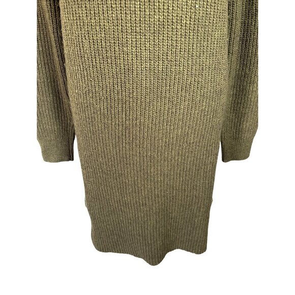 Madewell Dress Size Medium Green Ribbed Sweater Long Sleeve Crew Neck Fall Vibe - Picture 2 of 8